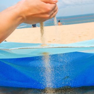 Koc mata plażowa Sand Free 200x200cm Niebieski