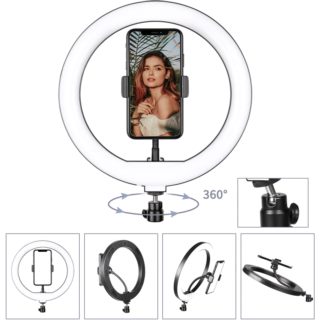 Lampa pierścieniowa do selfie WHITE Statyw SDH1022