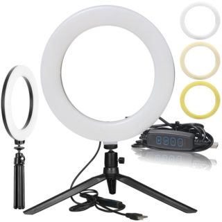 Lampa pierścieniowa do selfie WHITE Statyw SDH1023