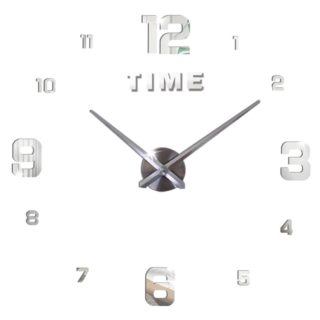 Zegar naścienny 3D z cyframi Srebrny SDH1102