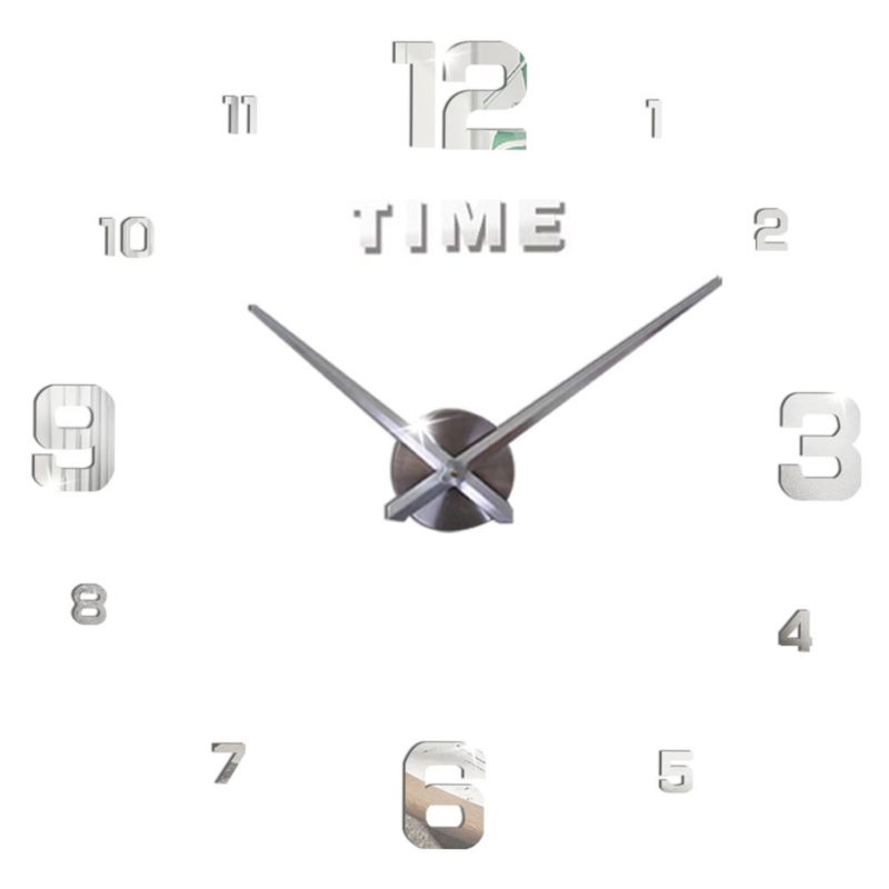 Zegar naścienny 3D z cyframi Srebrny SDH1102