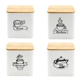 Zestaw 4 białych pojemników 4264 Zestaw 4 białych pojemników 4264