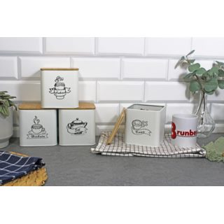 Zestaw 4 białych pojemników 4264 Zestaw 4 białych pojemników 4264