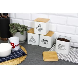 Zestaw 4 białych pojemników 4264 Zestaw 4 białych pojemników 4264