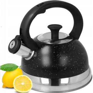 Czajnik z gwizdkiem czarny marmurkowy 2,5L 2393