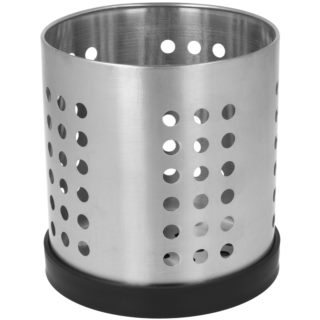 Pojemnik na sztućce metalowy srebrny 3187