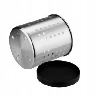 Pojemnik na sztućce metalowy srebrny 3187