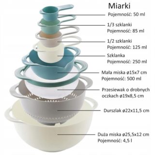 Zestaw kubków i misek pomiarowych 3206