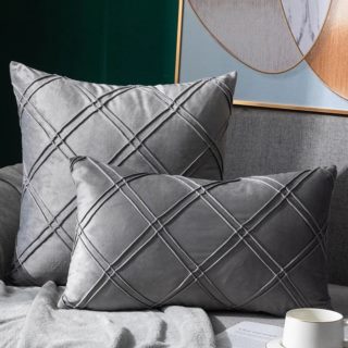 Poszewki dekoracyjne welurowe grafit 345